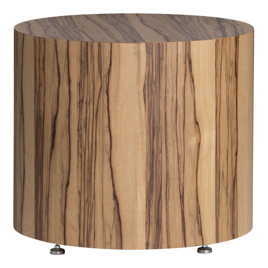 Round Wood Pedestal Arietta Accent Table: Brown - Metal by World Market
