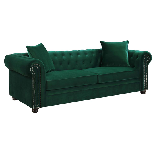 Picket House Furnishings Gramercy Modern Emerald Polyester/Blend Sofa in Green | UGW294300