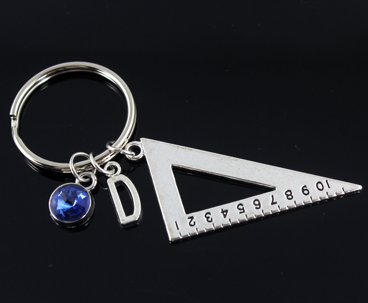 Ruler Keychain, Initial Keychian , Maths Teacher Gift, Mathematics Student Maths Gift For Her, Math Teacher Keychain