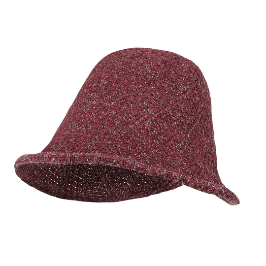 Ililily Paper Blended Crochet Sun Bonnet Hat Knitted Open Top Bucket