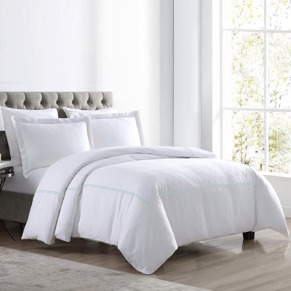 Amrapur Overseas Double marrow duvet set Soft Jade Solid Reversible Queen Duvet (Blend with Polyester Fill) | 30600DVG-JD1-QN