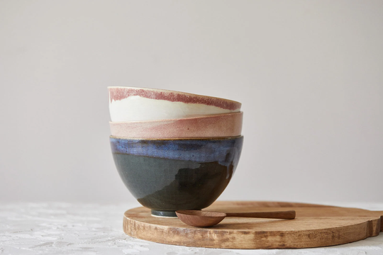 Set Of Two Ceramic Large Deep Soup Bowls, Handmade 25 Oz Serving Bowls Set, Everyday Pho Cereals New Home Gift