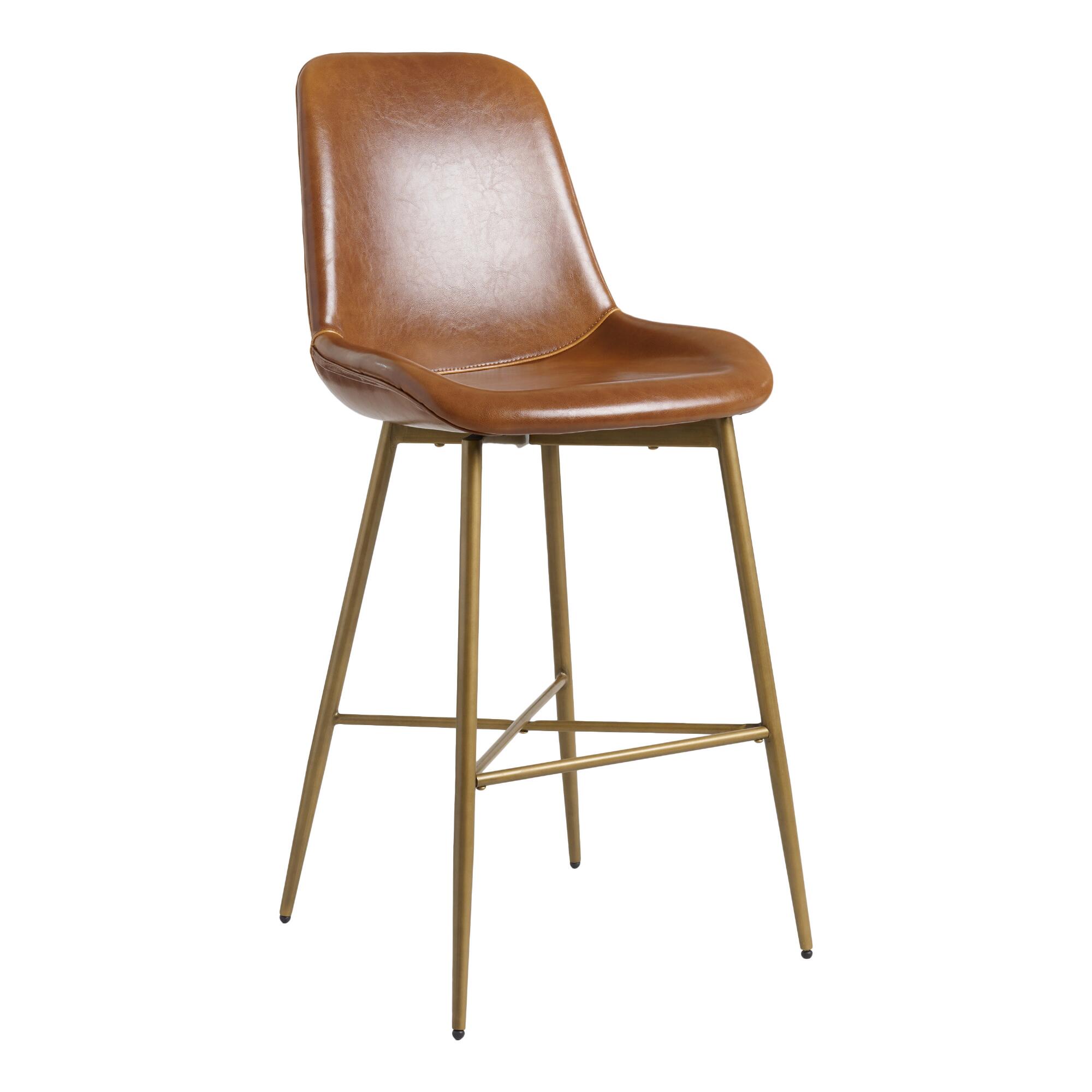 Bi Cast Leather Molded Tyler Barstool: Blue by World Market