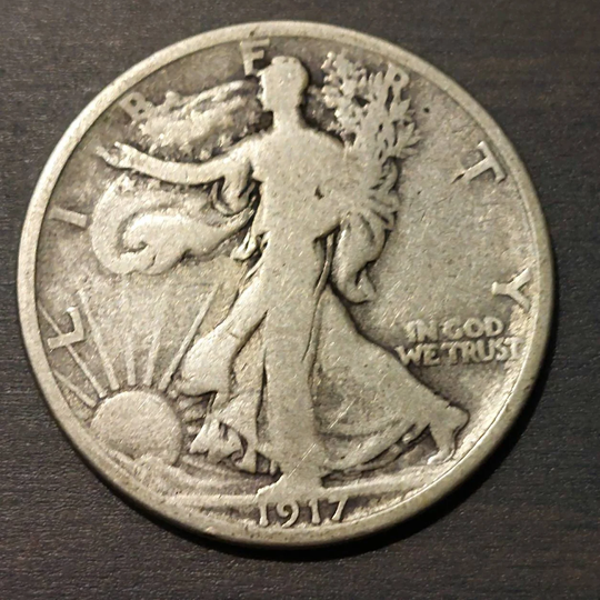 1917D Walking Liberty Silver Half Dollar Second Year Of Issue American Coin