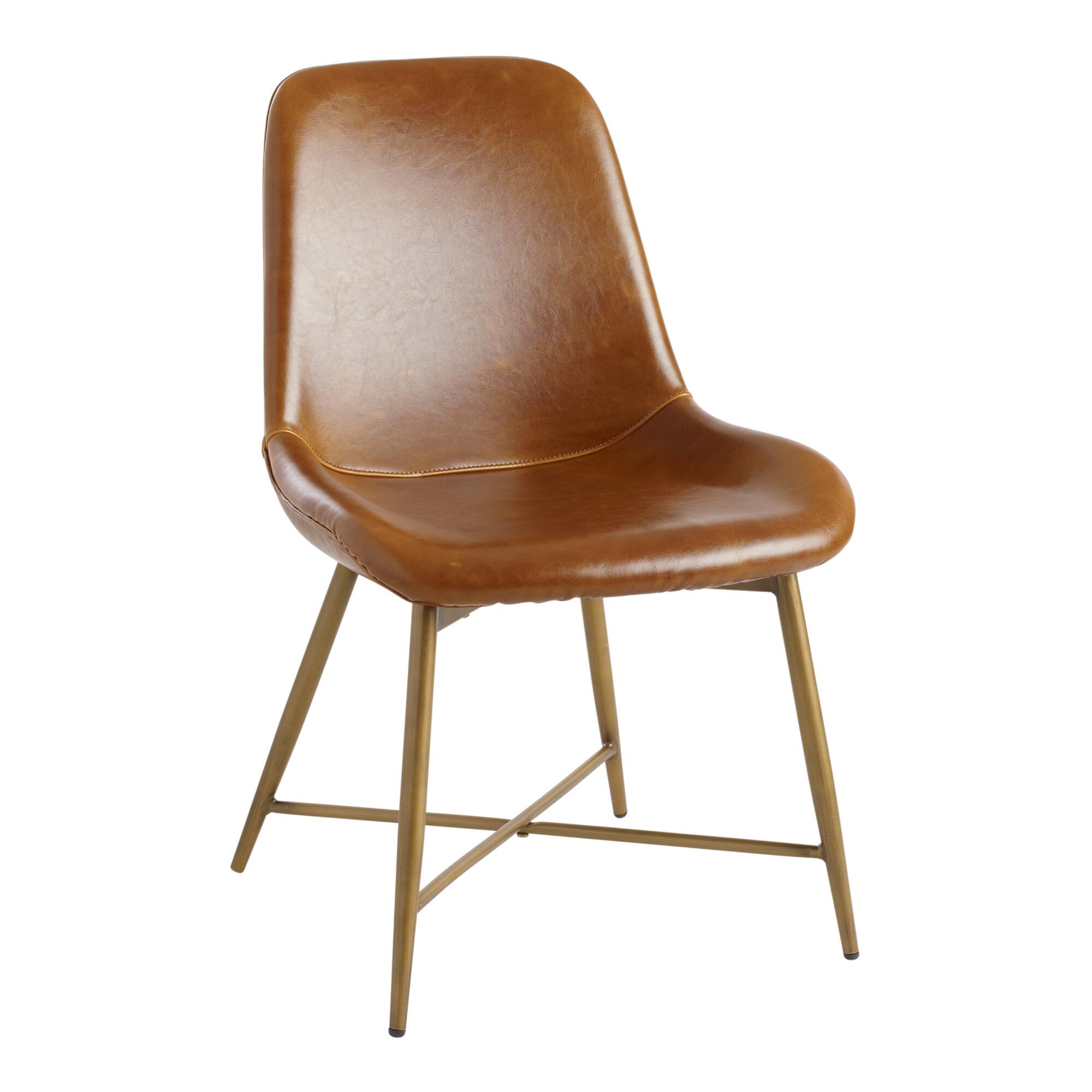 Bi Cast Leather Molded Tyler Dining Chair Set of 2: Black by World Market