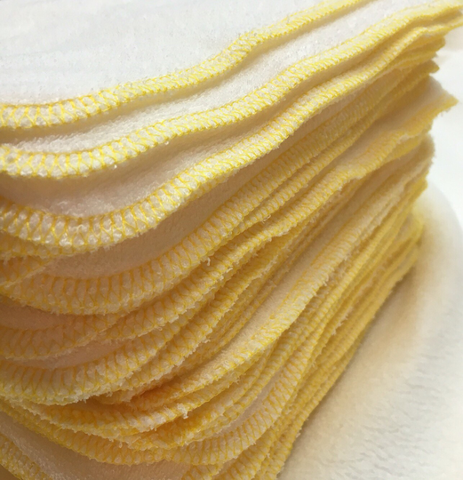 Bamboo Terry Wipes, Set Of 50 7x7" | 18x18cm, Bulk Discount, Organic Baby Washcloths, Face Cloths, Pick The Edge Color