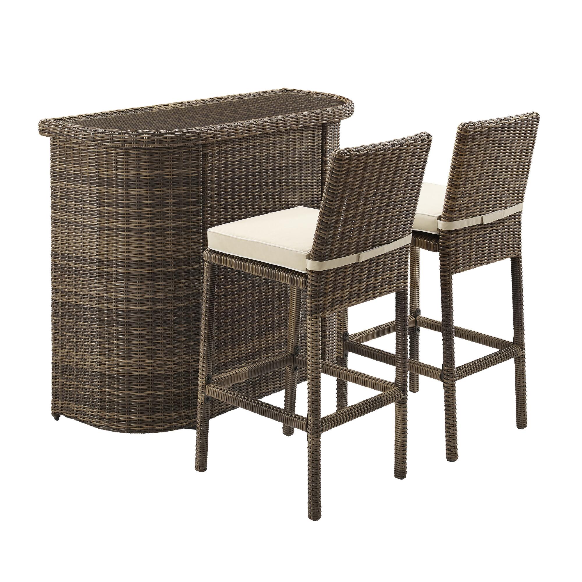 Brown All Weather Wicker Jace Outdoor Patio Bar Collection by World Market