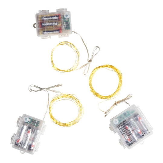 Pier Place Amber Sparkle LED Battery Operated String Lights: Gold - Metal by World Market