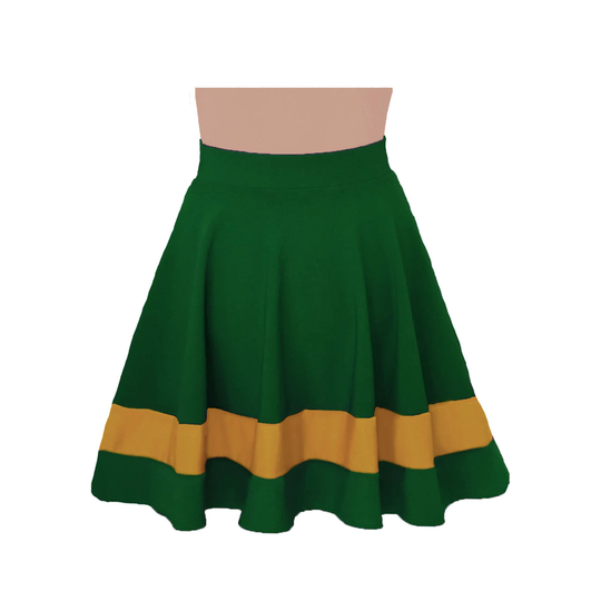 Green & Gold Cheerleader Style Skirt