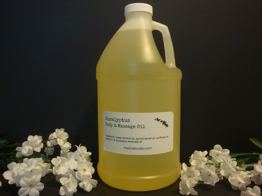 Eucalyptus Body & Massage Oil Blend - 100% Natural 64Oz | Half Gallon