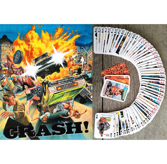 Carsploitation Playing Cards | Poker Deck 54 All Different Vintage Racing Car Track, Explosions, Wreck, Crash, Posters, Covers 651-065