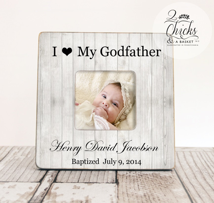 Godparent Gift, Personalized Christening Picture Frame, Godfather Gift Idea, I Love My