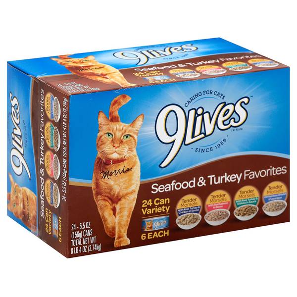 9 Lives Seafood & Turkey Favorites Variety Pack