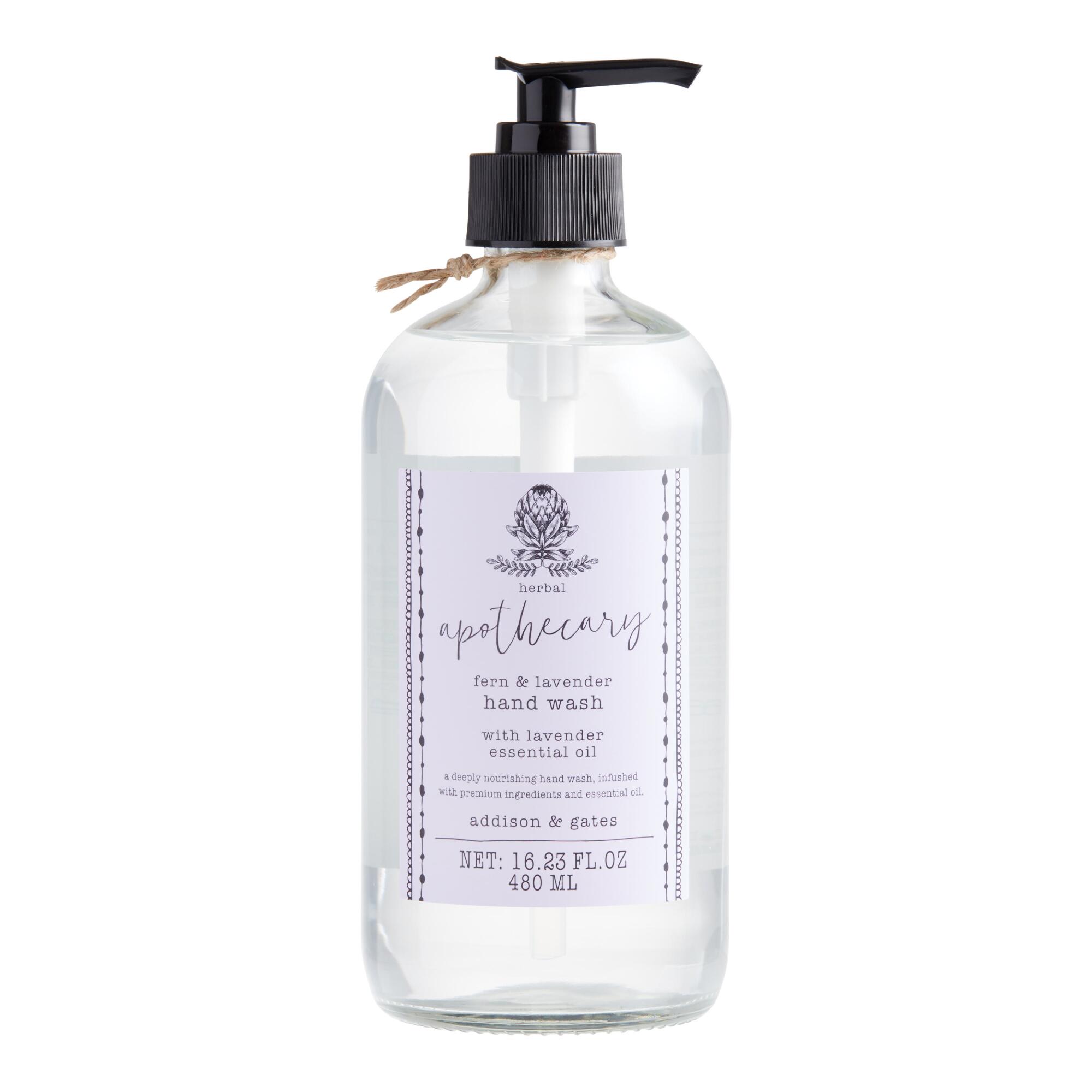 Home Apothecary Fern & Lavender Liquid Hand Soap: Purple - Glass by World Market