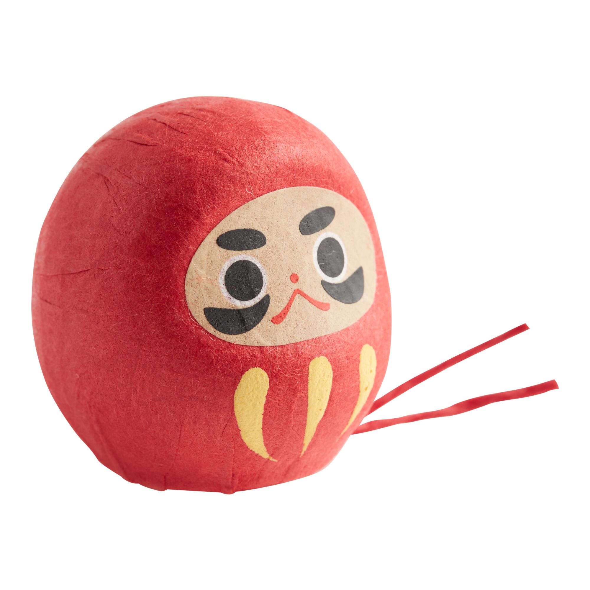 Flowering Fortunes Grow Good Luck Daruma Doll: Red - Paper Mache by World Market