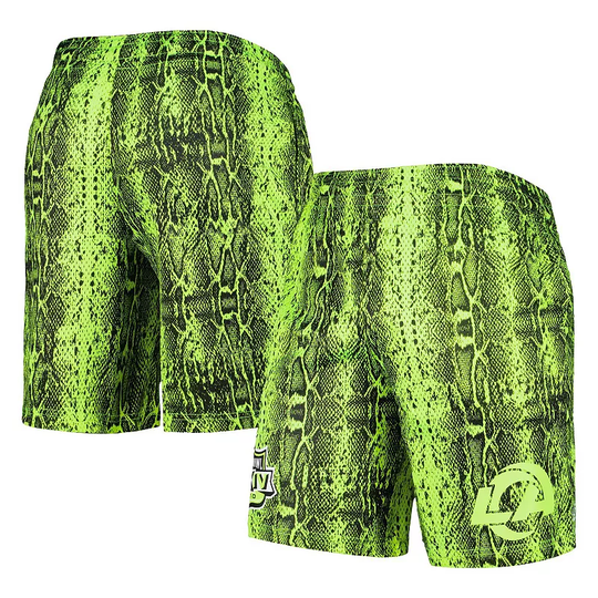 Men's New Era Neon Green Los Angeles Rams Summer Pop Shorts, Size: 3XL, Brt Green