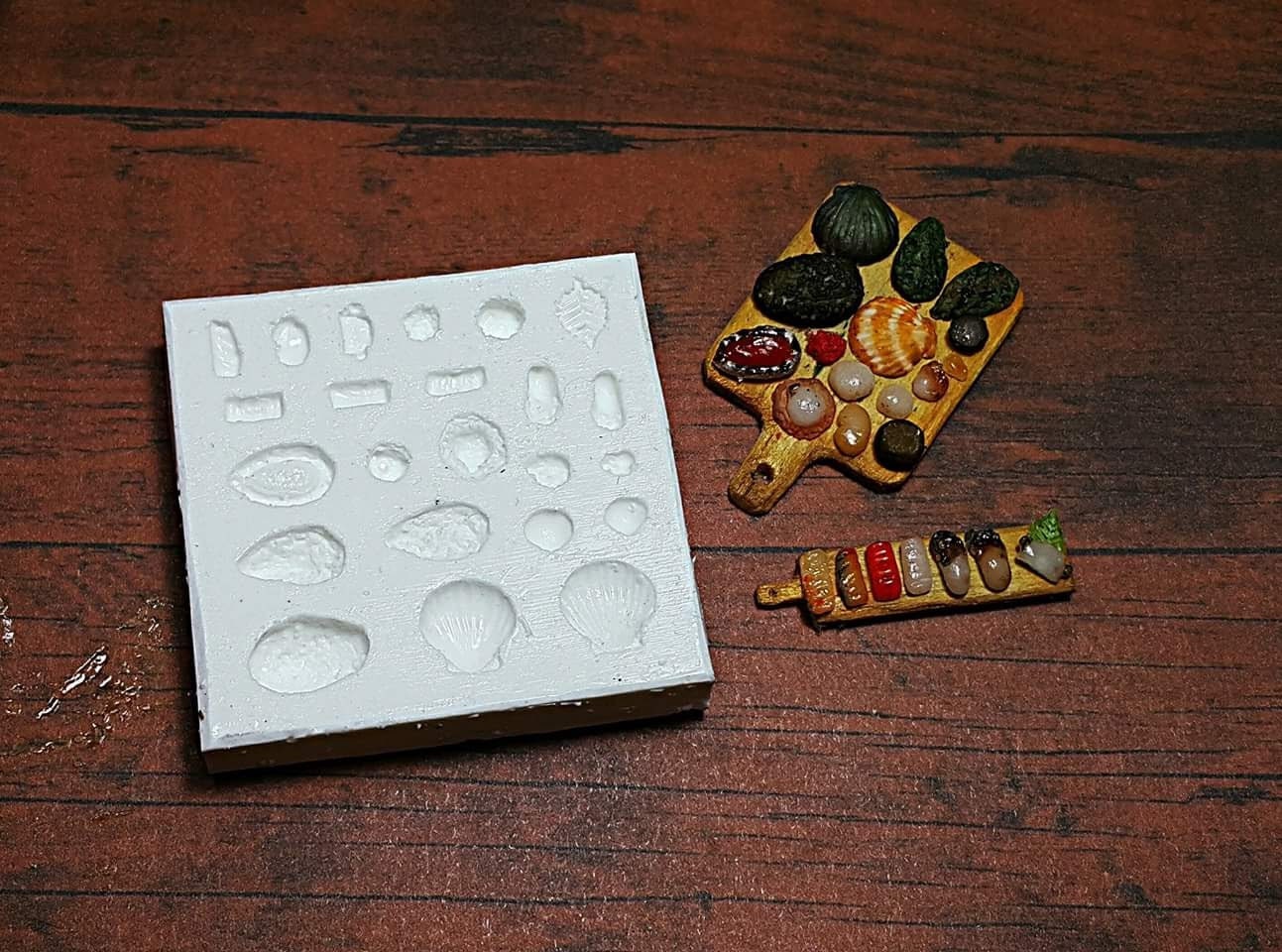 Dollhouse Miniature Clay Resin Jewelry Nail Decor Fake Food Japan Craft Seafood Plate Meal Clear Silicone Mold