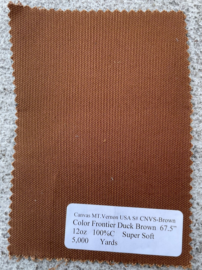 Brown/Tan Duck Canvas Fabric By The Yard Made in USA | Vermont 12Oz Medium Weight 100% Cotton