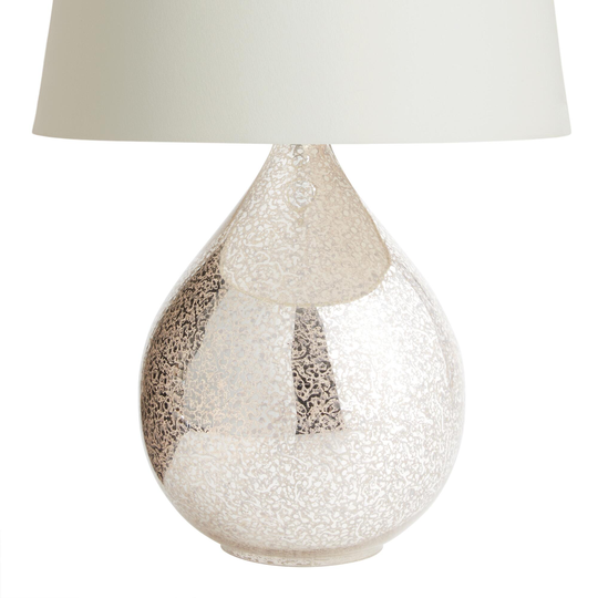 Martina Aged Mirror Teardrop Table Lamp Base: Silver - Glass -