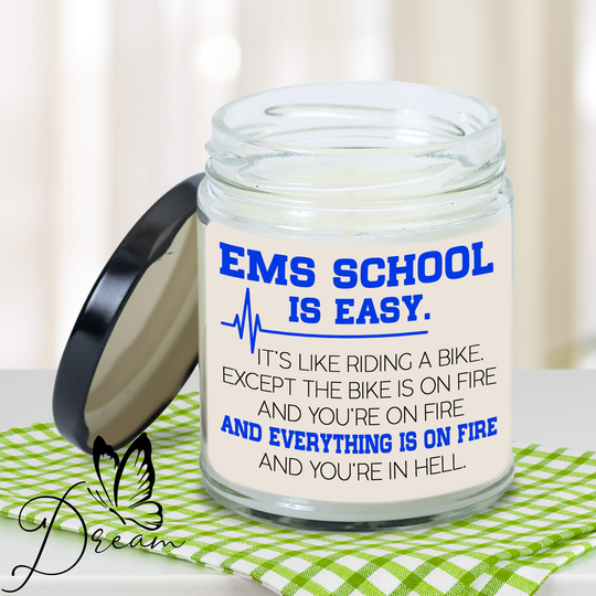 Ems Candle School Is Easy Gift For Emergency Medical Service Student, Birthday Christmas Graduation Week Student