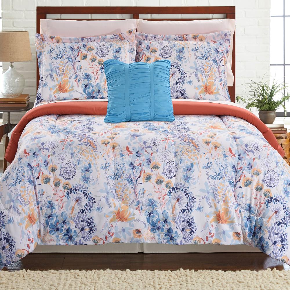 Amrapur Overseas Reversible complete bed set Multi Multi Reversible California King Comforter (Blend with Polyester Fill) | 4BDSTPRTG-GYN-CK