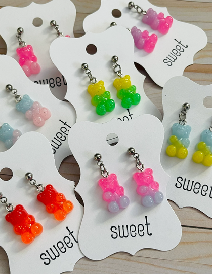 Light Blue & Pink Gummy Bear Earrings
