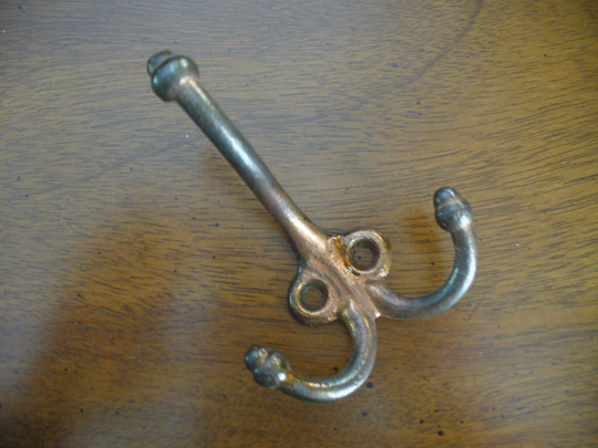 Antique Three Prong Hooks Hat & Coat Schoolhouse Wall