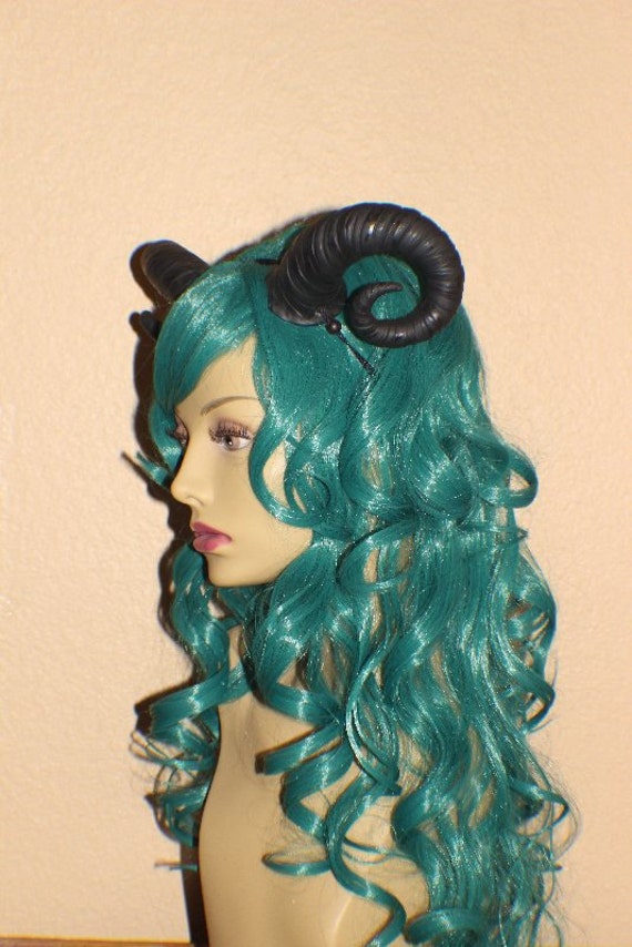 Custom Order Large Black Sculpted Ram Inspired Horns