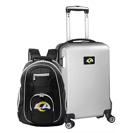 Los Angeles Rams Deluxe Hardside Spinner Carry-On & Backpack Set, Silver