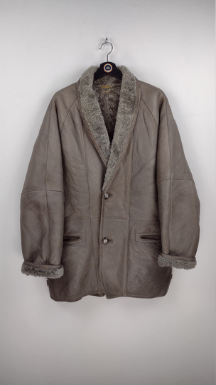 Shearling Genuine 80S 90S Leather Jacket, Mutton