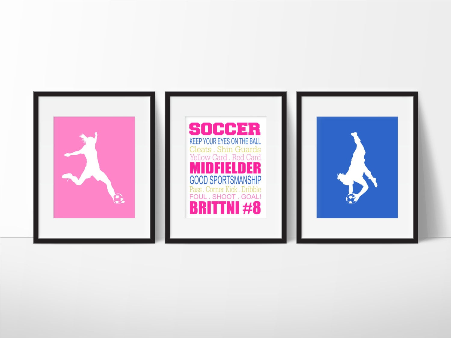 Soccer Wall Art, Girls Decor, Personalized Print, Sport Gift For Player