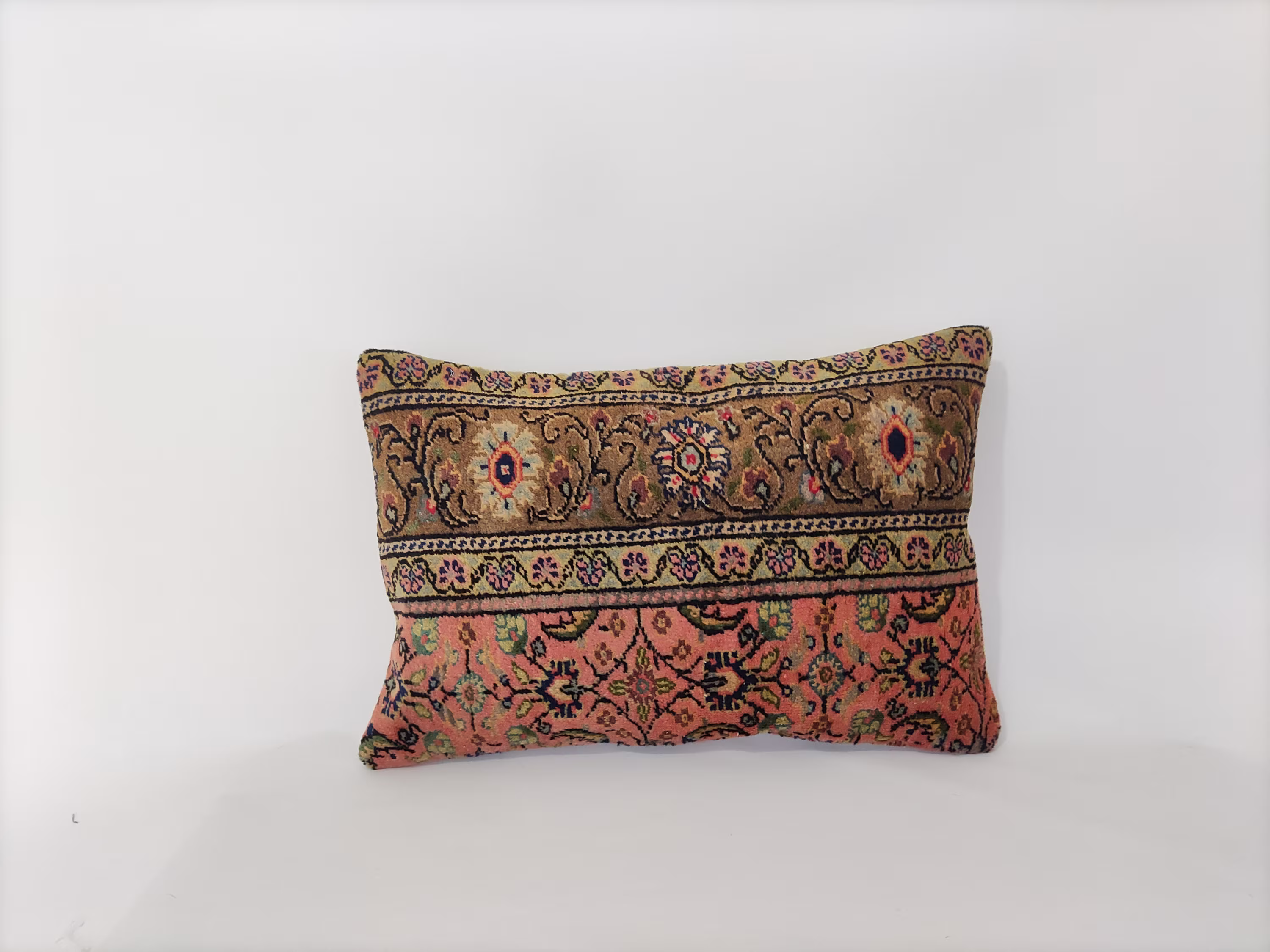 Handwoven Pillow Cover 16x24 -Ethnic -Muted -Embroidered -Vintage -Pillow For Couch -Boho -Lumbar