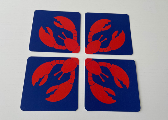 Lobster, Set Of 12 Coasters, Beach Party, Summer Decoration, Nautical Decor, Disposable, Table Seafood