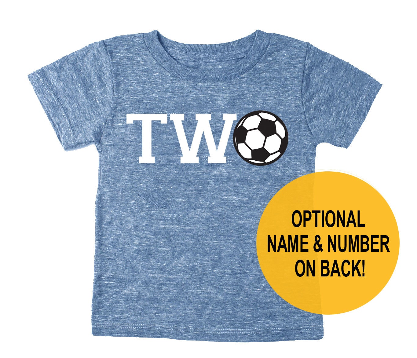 Second 2nd Birthday "Two' Soccer Tri Blend Toddler 2 T-Shirt - Child Boy & Girl Tee