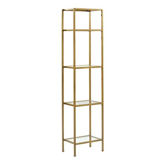 Metal and Glass Milayan Etagere Shelf: Metallic by World Market