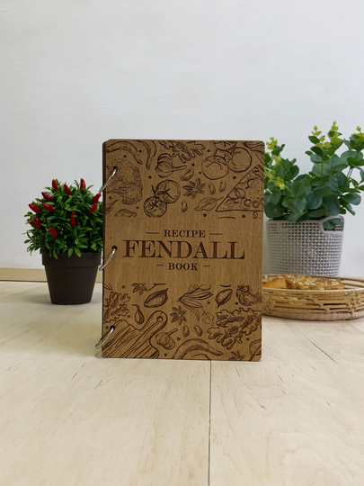 Personalized Cookbook, Wooden Recipe Book, Family Cookbook Binder, Christmas Gift For Mom, Daughter, Husband, Wife, Anniversary Gift Kitchen