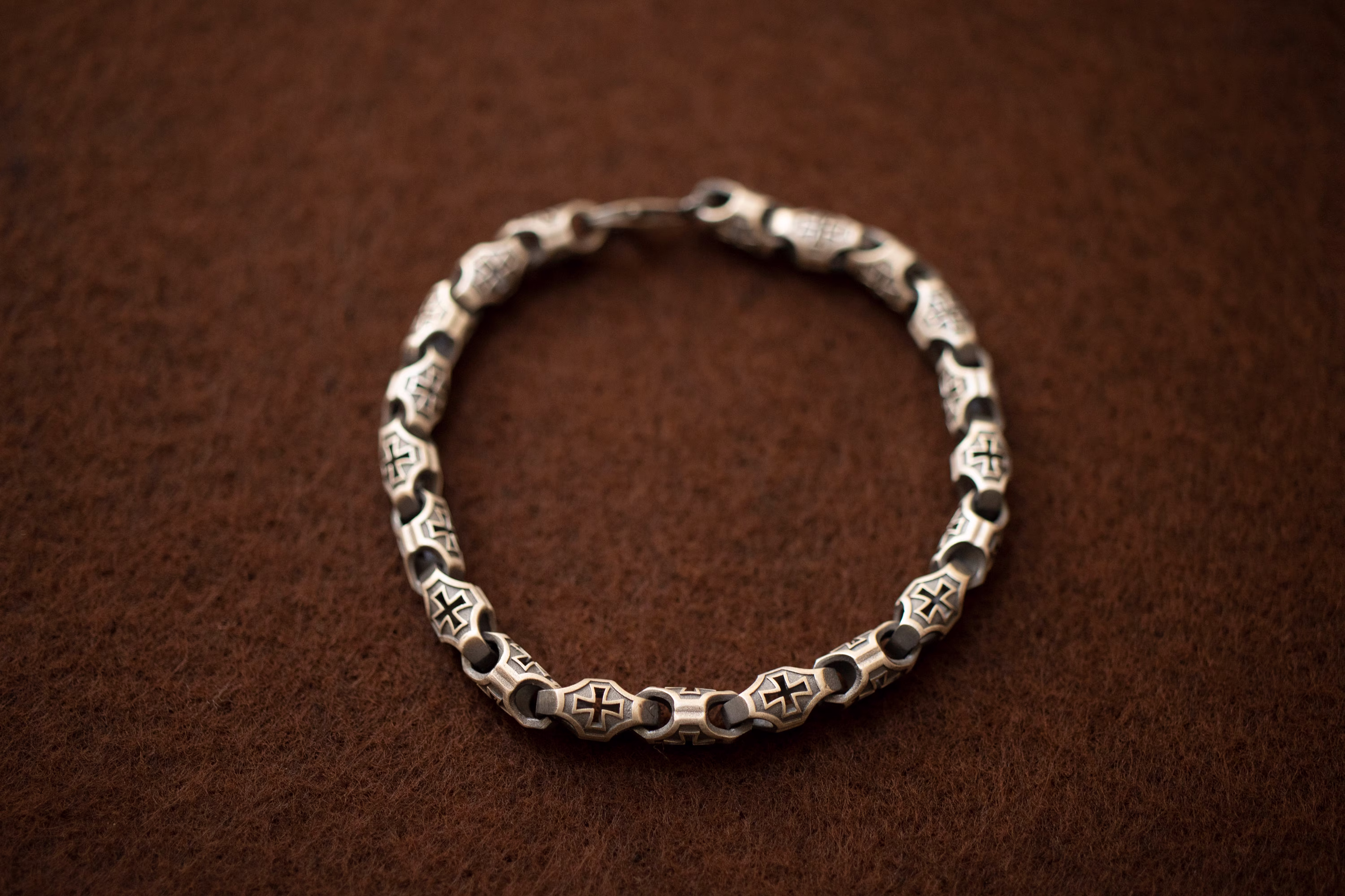 Silver Bracelet For Men Crucifix Symbol Religious Jewelry | Wristband Handmade Personalized Gifts Christmas