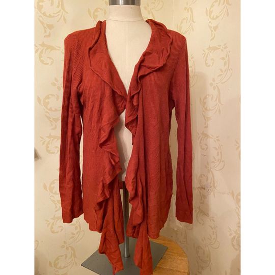 Eileen Fisher Ruffle Linen Blend Sweater Ladies Large