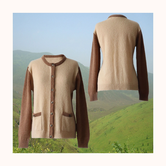 Cardigan Handknitted in A Luxury Yarn, Warm, Ultra Soft, Lightweight, Blend Of Baby Alpaca/Super Kid Mohair/ Mulberry Silk