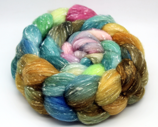 Hand Dyed Merino Top For Spinning. 4.7 Oz. Dyed Tweed South American Wool Viscose Blend Top/Roving. For Spinning, Felting, Crafting. A81622