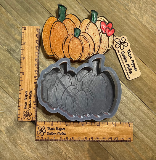 Pumpkins With Hearts Freshie Silicone Mold For Aroma Beads & Freshies
