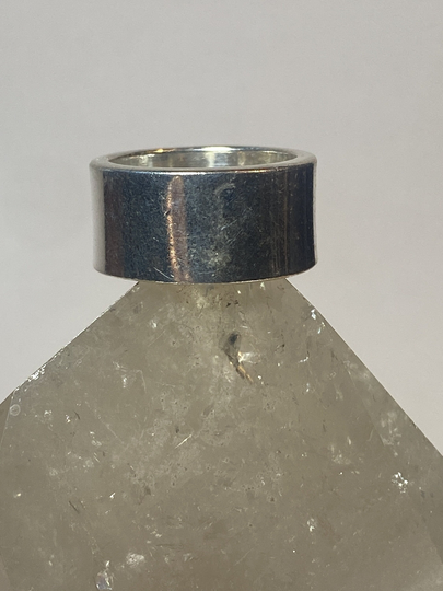 Wedding Ring Mexico Plain Solid Heavy Band Sterling Silver Women Men Size 8.75
