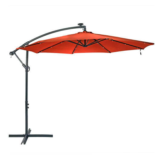 Cantilever Patio Umbrella with Solar LED Lights: Blue by World Market