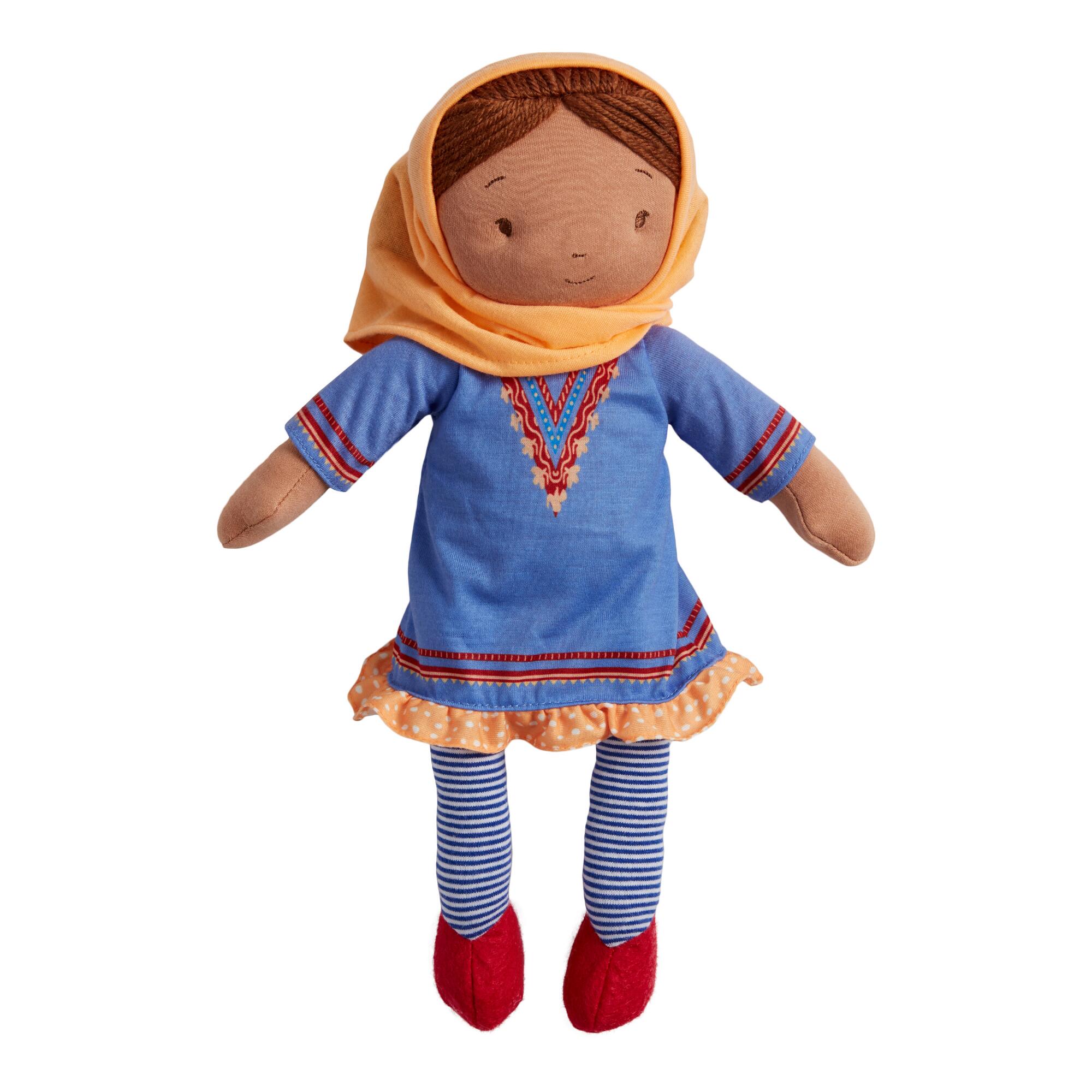 Global Sisters Blue Tunic Dress Plush Stuffed Doll - Polyester by World Market