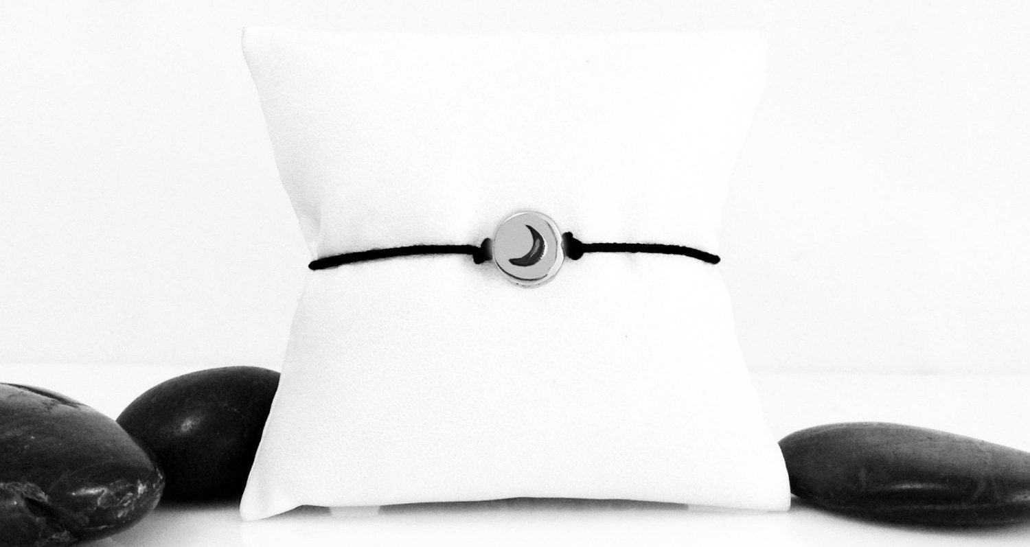 Crescent Moon, Bracelet, Moon Jewelry, Silver Phase, Celestial Gift For Her, Phase Galaxy Jewelry