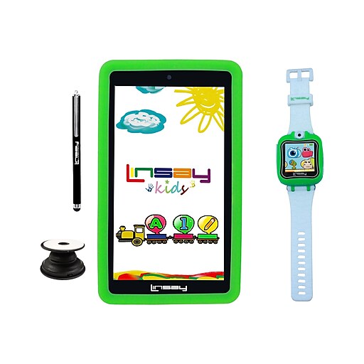Linsay 7" Tablet, WiFi, 2GB RAM, 32GB, Android, Black/Green/Blue (F7KGWGP)