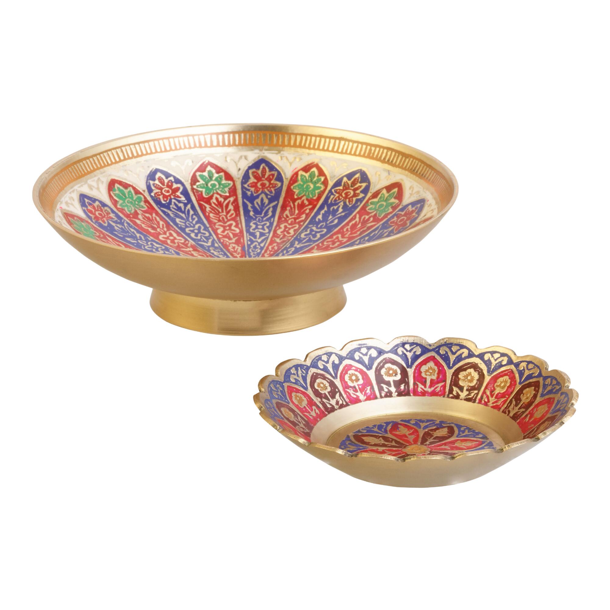 Painted Brass Trinket Dish Collection by World Market