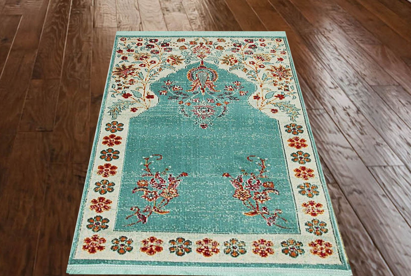 Ramadan Gift Turkish Green Anatolian Vintage Woven Pattern Retro Non-Slip Prayer Rug Thick & 80x120 Muslim slamic Pray