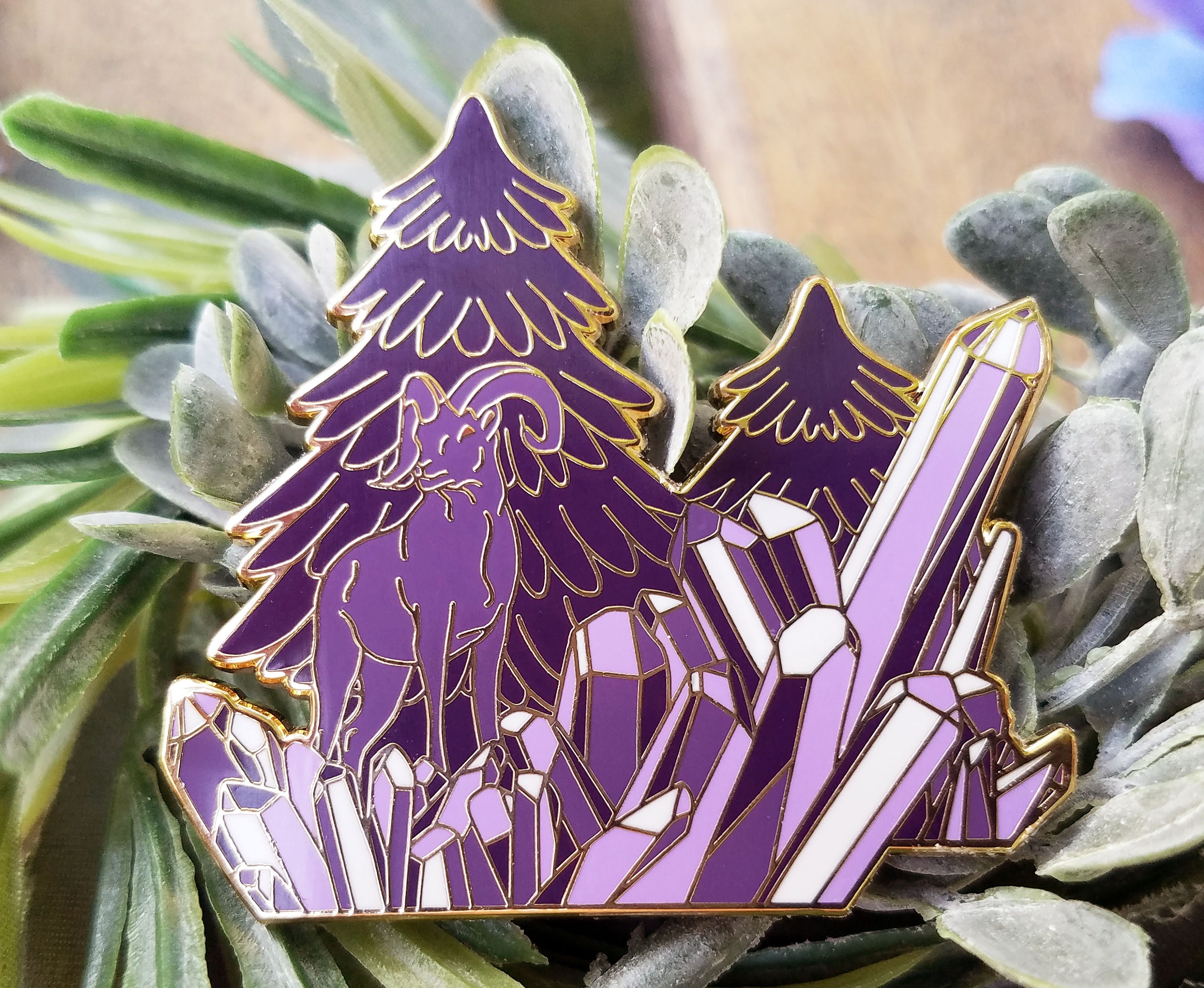 Ram Crystal Enamel Pin