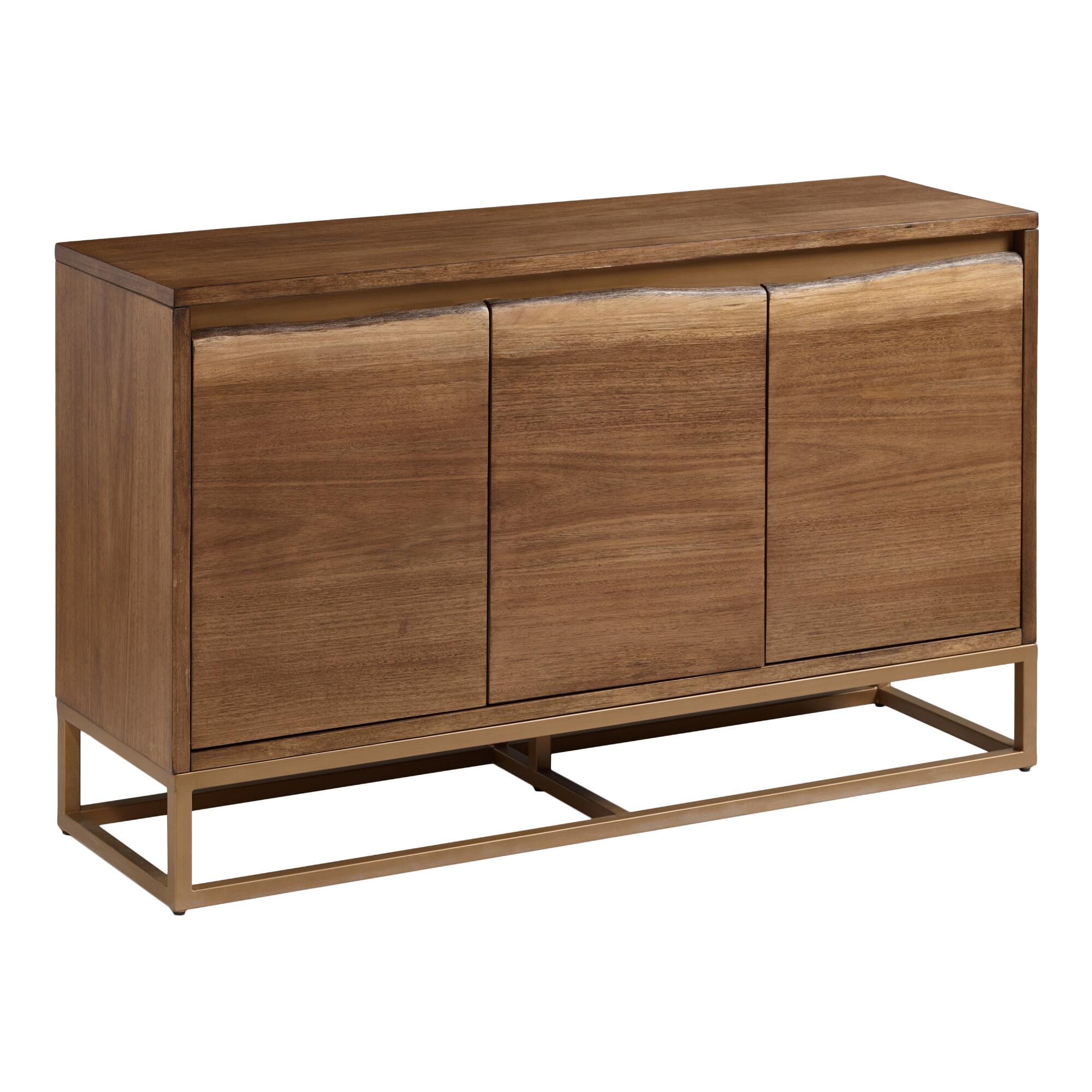 Live Edge Wood And Gold Metal Sloan Sideboard by World Market